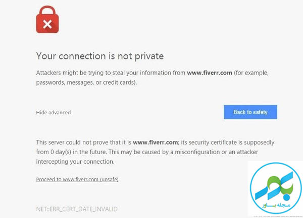 رفع مشکل Your connection is not private